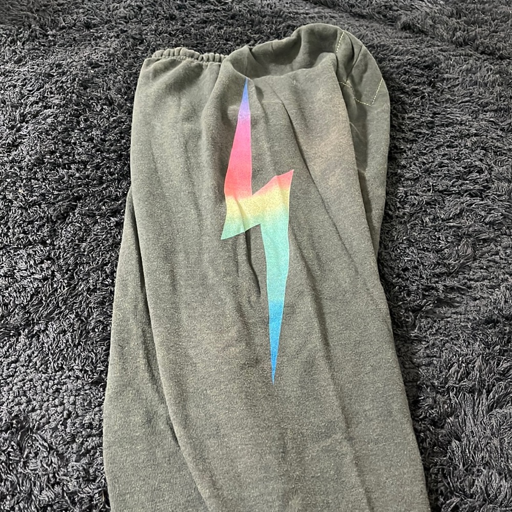 Charcoal lightning bolt aviator nation sweatpants